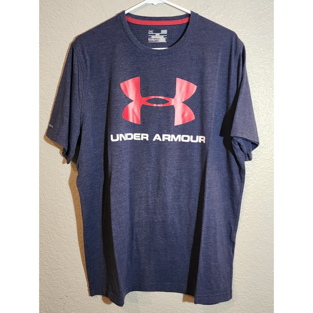 Under Armour Men's T-Shirt, Size Large, Navy Blue, HeatGear, Loose Fit